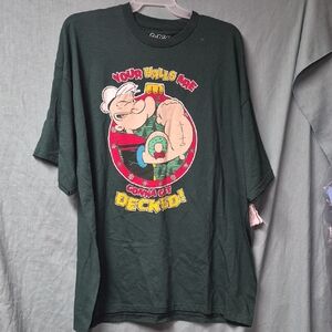 Popeyes Mens 3xl Dark Green T-Shirt Christmas Funny Shirt